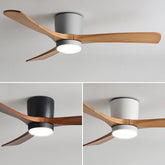 HEIKESZ Ceiling Fan Light Nordic Solid Wood Modern Minimalist Chandelier with Electric Fan for Living Room Bedroom Dining Room