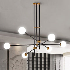 HEIKESZ 2023 Modern Line Chandelier Nordic Glass Ball Droplight for Dining Room Living Room Bar Study Model Room