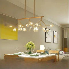 HEIKESZ New Nordic Chandelier Post-Modern Creative Firefly LED Dining Room Ceiling Light Affordable Luxury Lighting for Living Room Bedroom
