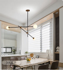 HEIKESZ 2023 Modern Line Chandelier Nordic Glass Ball Droplight for Dining Room Living Room Bar Study Model Room