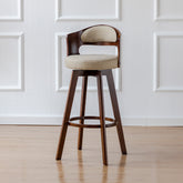 American solid wood bar chair rotating retro backrest high stool light luxury home European cafe front desk bar stool