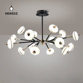 HEIKESZ All Copper Chandelier Golden Black High End Creative Dining Room Living Room Lighting