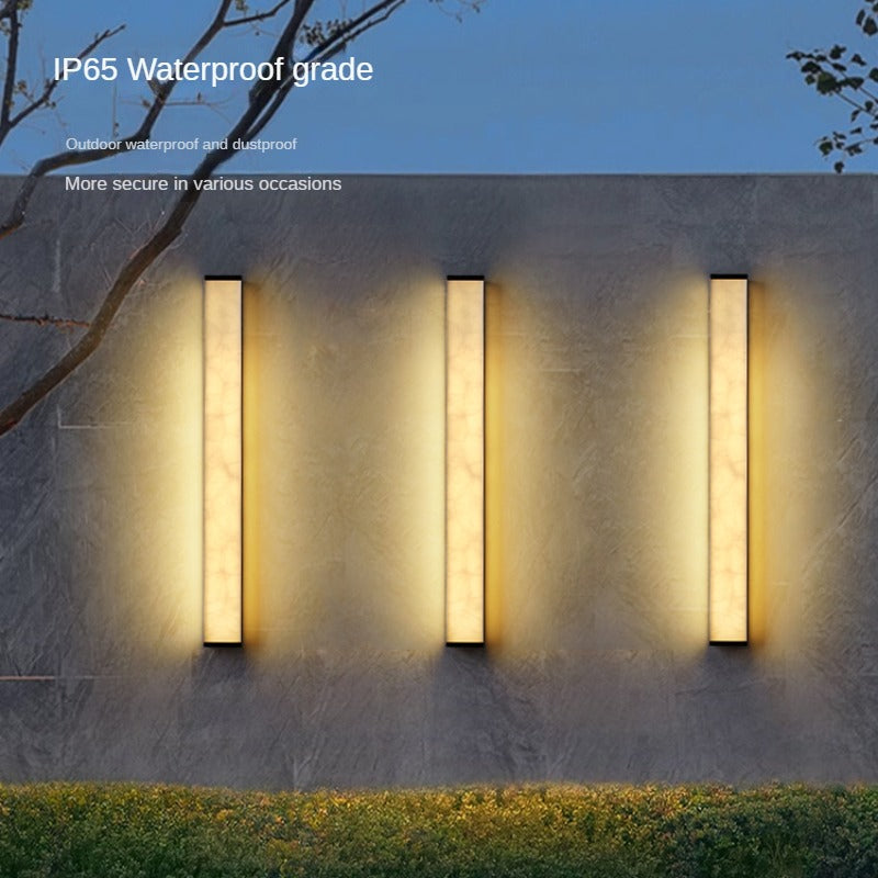 HEIKESZ New Chinese Outdoor Wall Lamp Stainless Steel Scagliola Strip Villa Courtyard Gate Outdoor Waterproof Wall Lamp Lamps for Living Room Light Fixtures for Celling Lights