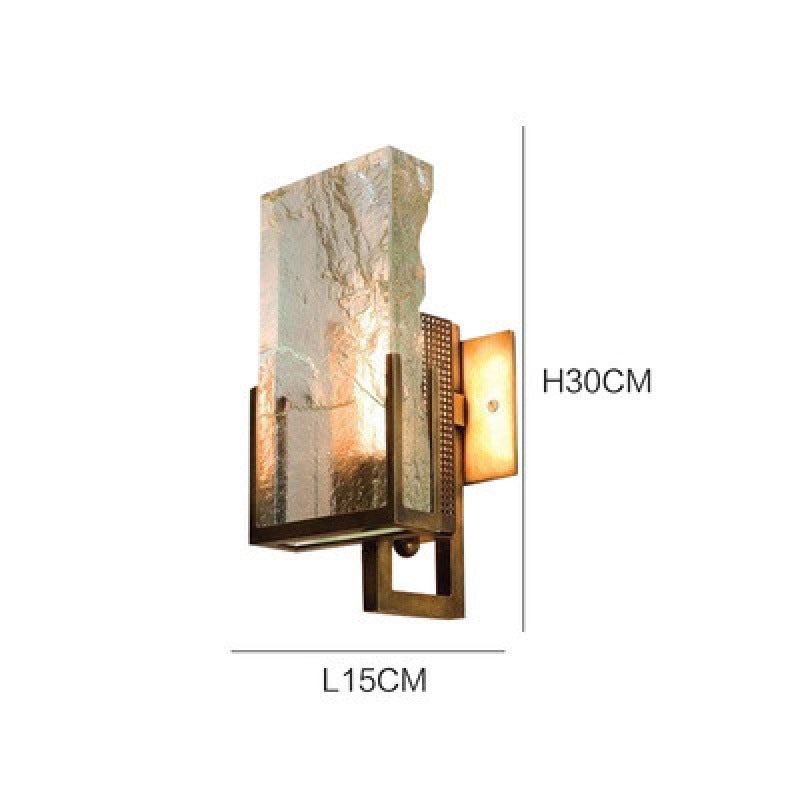 HEIKESZ Nordic Modern Minimalist Ice Cube Crystal Wall Lamp Villa Bedside Bedroom Designer Living Room Background Wall Light Luxury Wall Lamp