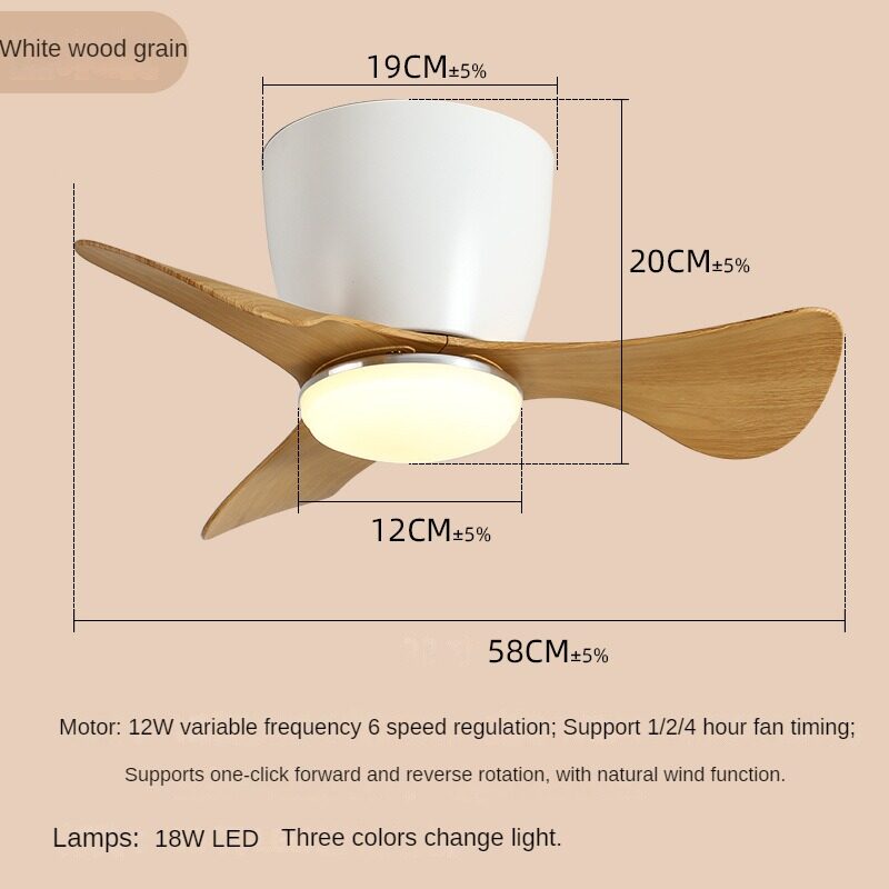 HEIKESZ American Mini Fan Light for Hallway Study Balcony Bedroom Ceiling Silent Fan Light with Remote Control