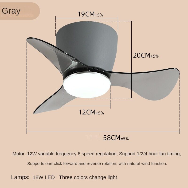 HEIKESZ American Mini Fan Light for Hallway Study Balcony Bedroom Ceiling Silent Fan Light with Remote Control